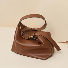 Minimalist Zipper Hobo Bag Vintage Solid Shoulder Bag Large Capacity