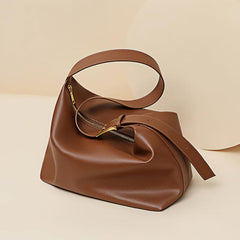 Minimalist Zipper Hobo Bag Vintage Solid Shoulder Bag Large Capacity