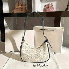 Ruched Hobo Bag Bubble Crescent Shoulder Bag