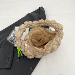 Cloud Bubble Ruched Shoulder Bag Puffer Quilted Handbag Underarm Purse