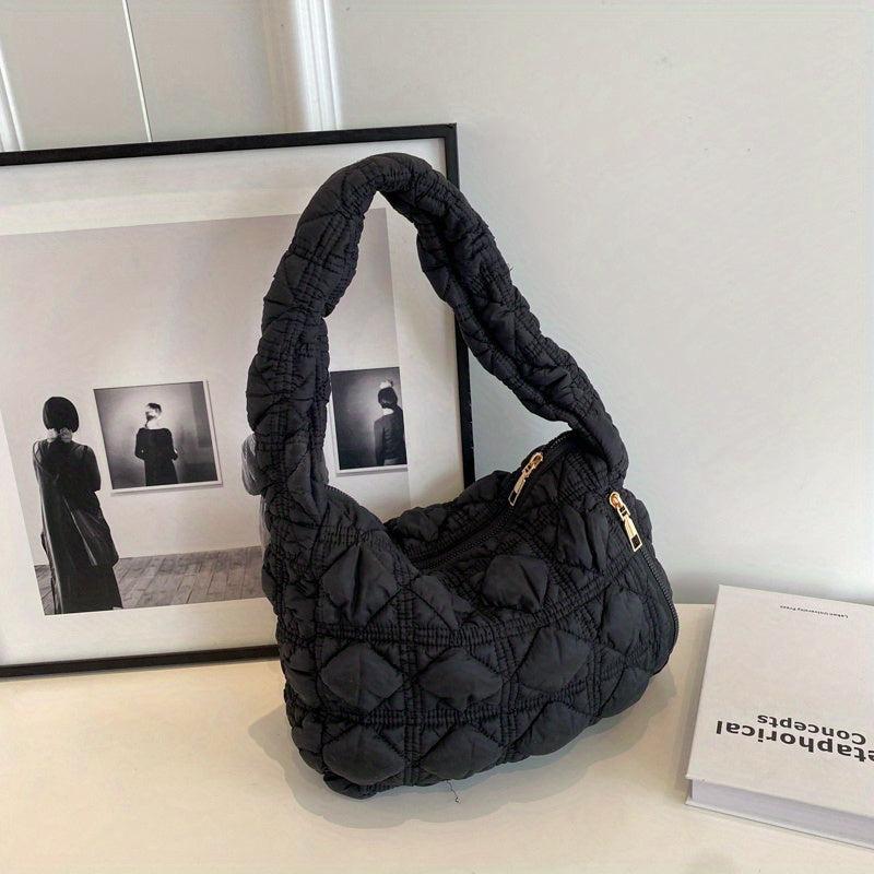 Cloud Bubble Ruched Shoulder Bag Puffer Quilted Handbag Underarm Purse