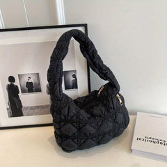 Cloud Bubble Ruched Shoulder Bag Puffer Quilted Handbag Underarm Purse