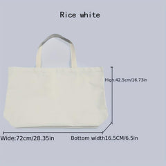 Letter Pattern Canvas Tote Bag Oversized Reusable Shopping Bag
