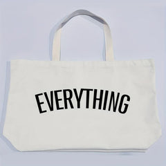 Letter Pattern Canvas Tote Bag Oversized Reusable Shopping Bag