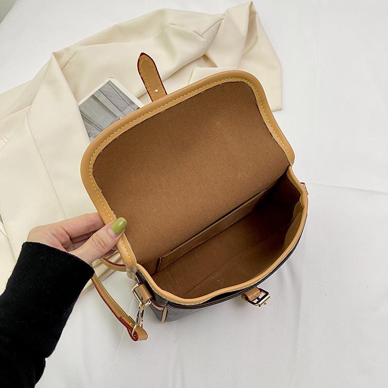 Vintage Crossbody Saddle Bag Retro PU Shoulder Bag Women's Casual Handbag