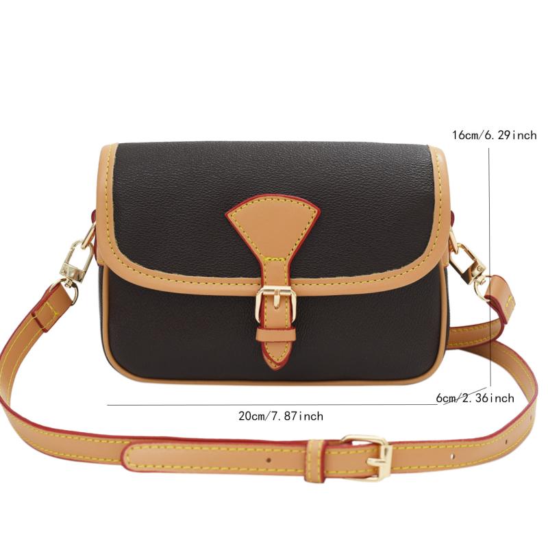 Vintage Crossbody Saddle Bag Retro PU Shoulder Bag Women's Casual Handbag