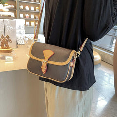 Vintage Crossbody Saddle Bag Retro PU Shoulder Bag Women's Casual Handbag