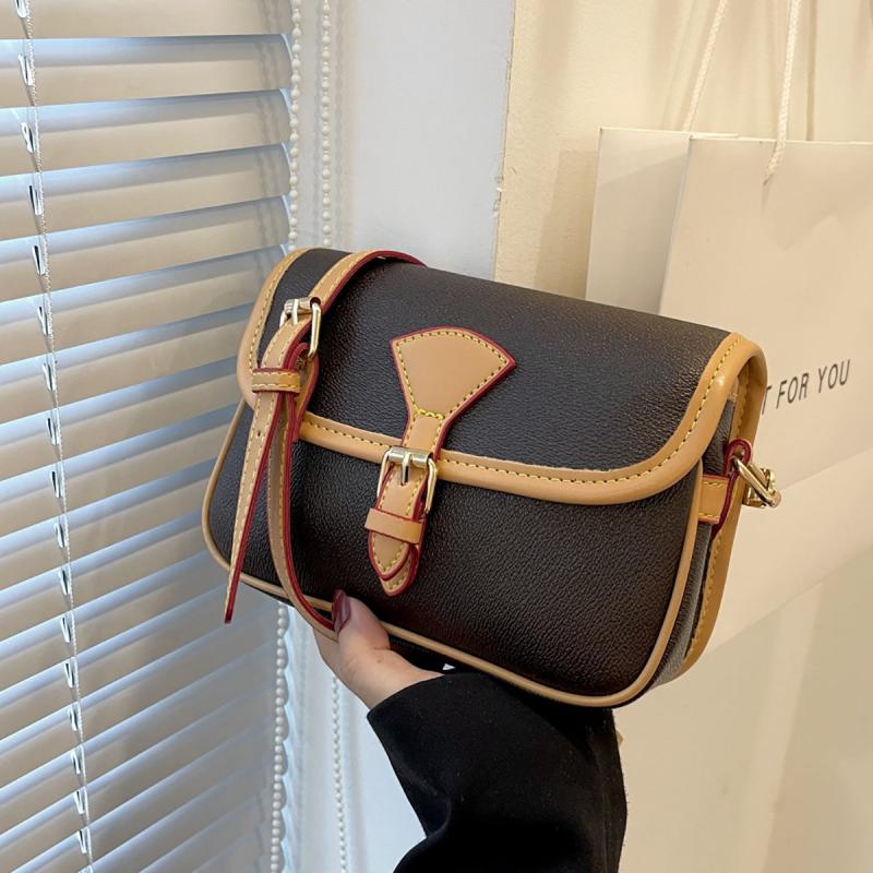 Vintage Crossbody Saddle Bag Retro PU Shoulder Bag Women's Casual Handbag