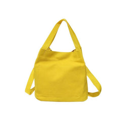 Canvas Handbag with Letter Patch Decor for Work & Picnic
