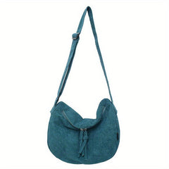 Large Capacity Corduroy Crossbody Bag for School Shopping Travel