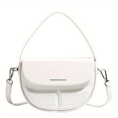 Stylish Niche Saddle Satchel Bag Solid Handbag Minimalist Shoulder Bag