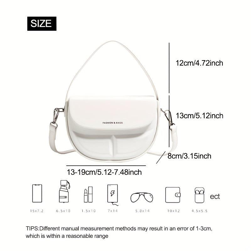 Stylish Niche Saddle Satchel Bag Solid Handbag Minimalist Shoulder Bag