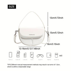 Stylish Niche Saddle Satchel Bag Solid Handbag Minimalist Shoulder Bag