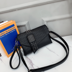 Gothic Skull Crossbody Bag Punk Y2K Shoulder Handbag Rivet Studded Purse