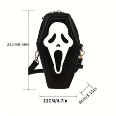 Gothic Crossbody Bag Ghost Skull Elf Print Shoulder Bag