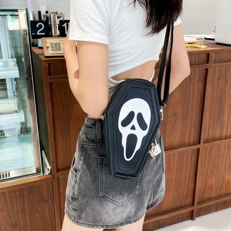Gothic Crossbody Bag Ghost Skull Elf Print Shoulder Bag