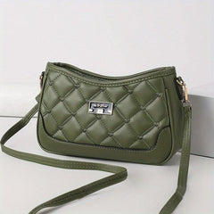 Quilted Crossbody Bag PU Shoulder Bag Women's Casual Handbag Phone Purse