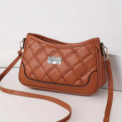 Quilted Crossbody Bag PU Shoulder Bag Women's Casual Handbag Phone Purse