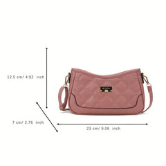 Quilted Crossbody Bag PU Shoulder Bag Women's Casual Handbag Phone Purse
