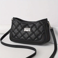 Quilted Crossbody Bag PU Shoulder Bag Women's Casual Handbag Phone Purse