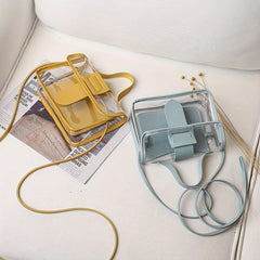 2Pcs Clear Crossbody Bag Set Mini Jelly Handbags Waterproof Beach Bag