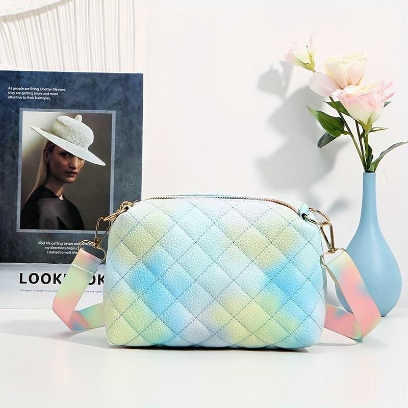 Colorful Quilted Crossbody Bag for Women