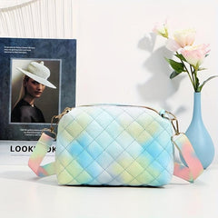 Colorful Quilted Crossbody Bag for Women