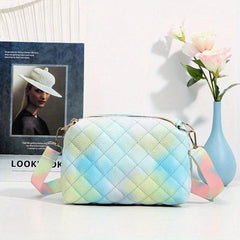 Colorful Quilted Crossbody Bag for Women