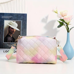 Colorful Quilted Crossbody Bag for Women