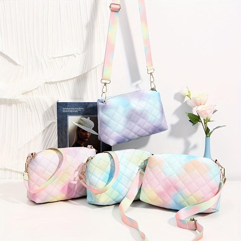 Colorful Quilted Crossbody Bag for Women