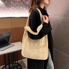 Large Knitted Hobo Bag Women's Shoulder Tote Handbag
