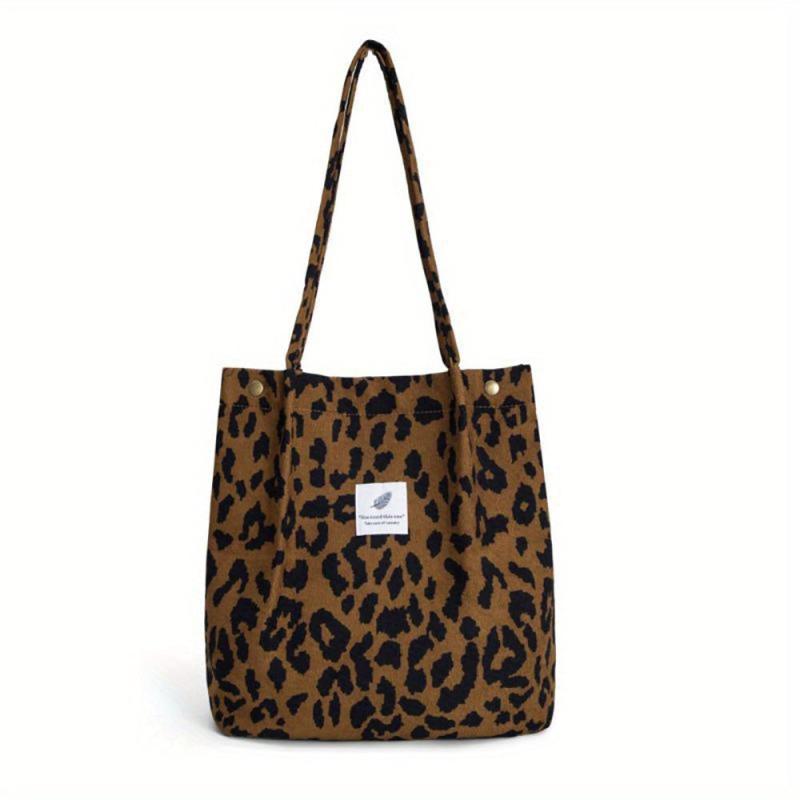 Corduroy Shoulder Bag Women's Retro Style Handbag Literary Shopping Bag