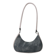 Colorblock Denim Crescent Bag Underarm Bag For Women