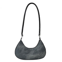 Colorblock Denim Crescent Bag Underarm Bag For Women