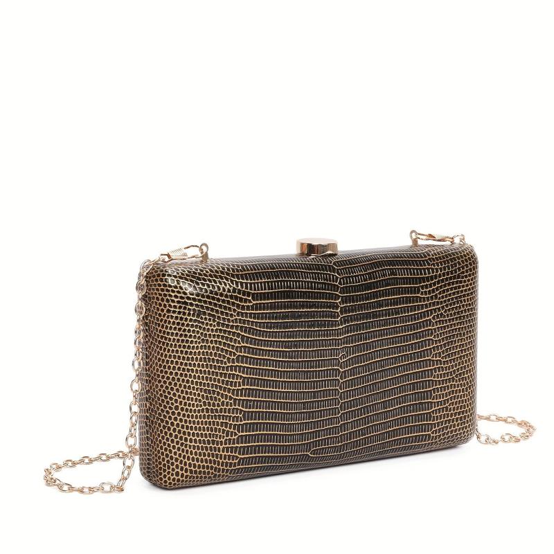 Versatile Kiss Lock Handbag Elegent Textured Frame Purse