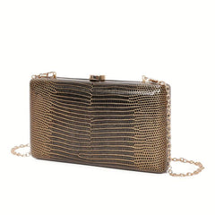 Versatile Kiss Lock Handbag Elegent Textured Frame Purse