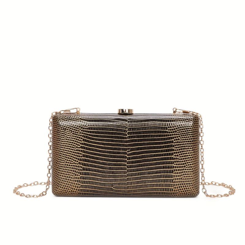 Versatile Kiss Lock Handbag Elegent Textured Frame Purse