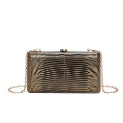 Versatile Kiss Lock Handbag Elegent Textured Frame Purse