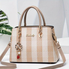 Plaid Handbag Four Leaf Clover Crossbody Satchel Purse