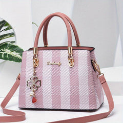 Plaid Handbag Four Leaf Clover Crossbody Satchel Purse