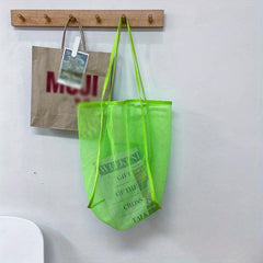 Large Capacity Reusable Mesh Beach Bag Hollow Out Shoulder Bag
