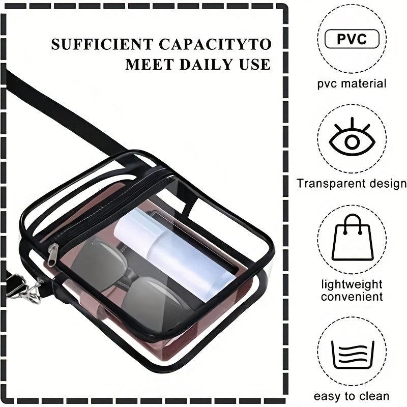 Clear PVC Crossbody Bag Waterproof Cell Phone Bag for Travel