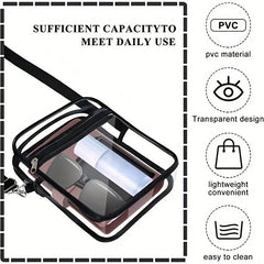 Clear PVC Crossbody Bag Waterproof Cell Phone Bag for Travel