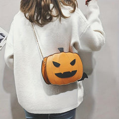 Funny Pumpkin Shaped Crossbody Bag Halloween Ghost Skull Elf Purse