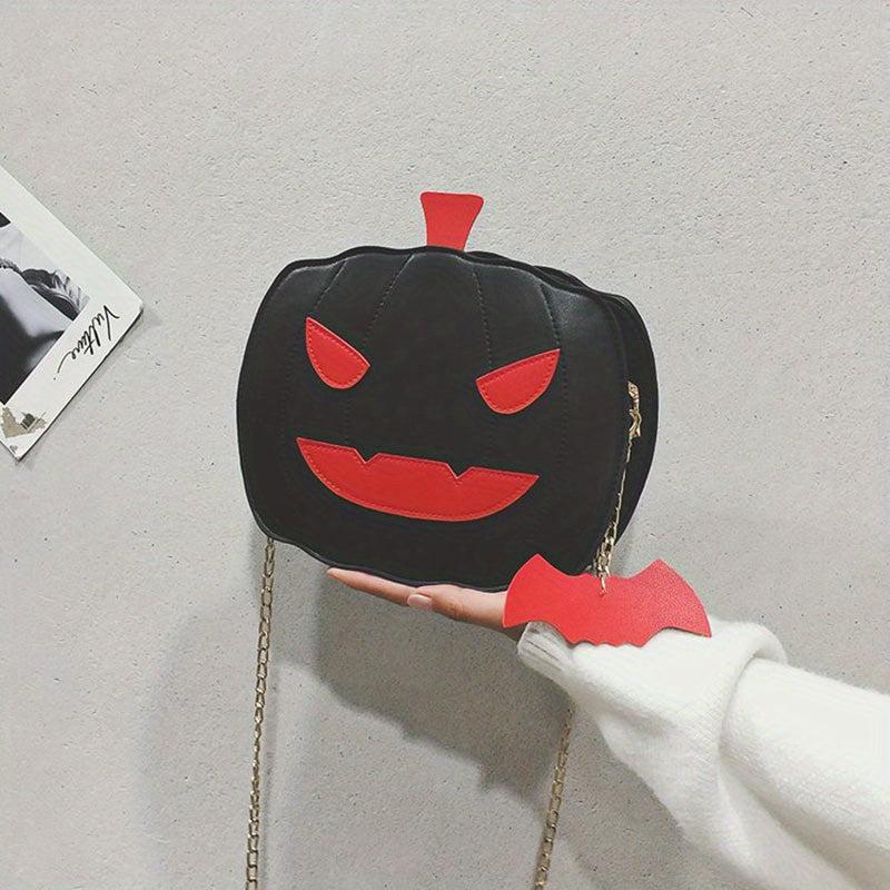 Funny Pumpkin Shaped Crossbody Bag Halloween Ghost Skull Elf Purse