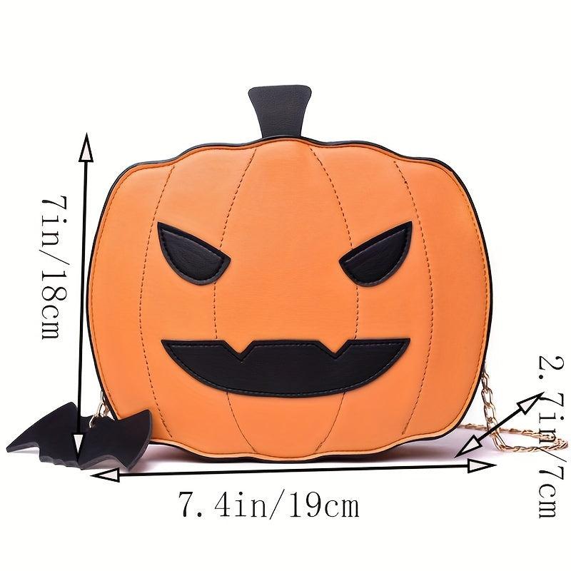 Funny Pumpkin Shaped Crossbody Bag Halloween Ghost Skull Elf Purse