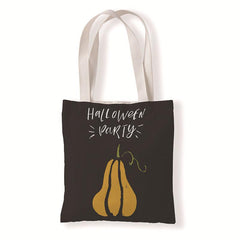 Halloween Pumpkin Print Tote Bag Canvas Shoulder Bag