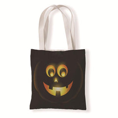 Halloween Pumpkin Print Tote Bag Canvas Shoulder Bag