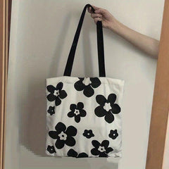 Casual Shoulder Bag Foldable Top Handle Canvas Bag