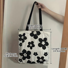 Casual Shoulder Bag Foldable Top Handle Canvas Bag